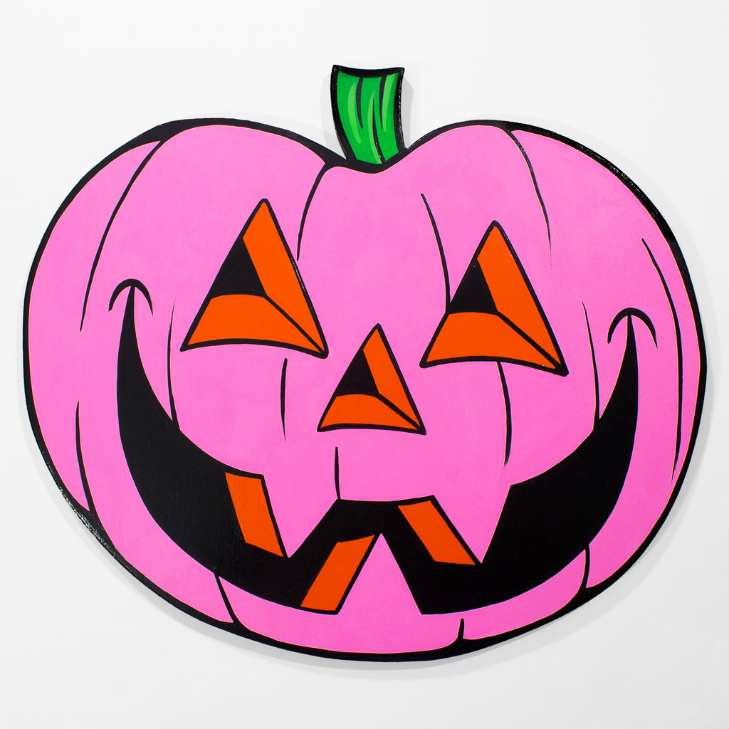NEW! Pink Hand-Painted Jack-O-Lantern