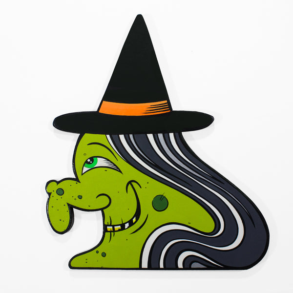 Hand-Painted Cackling Witch