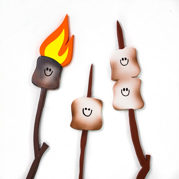 Toastie Campfire Marshmallows Cut-Out Paintings