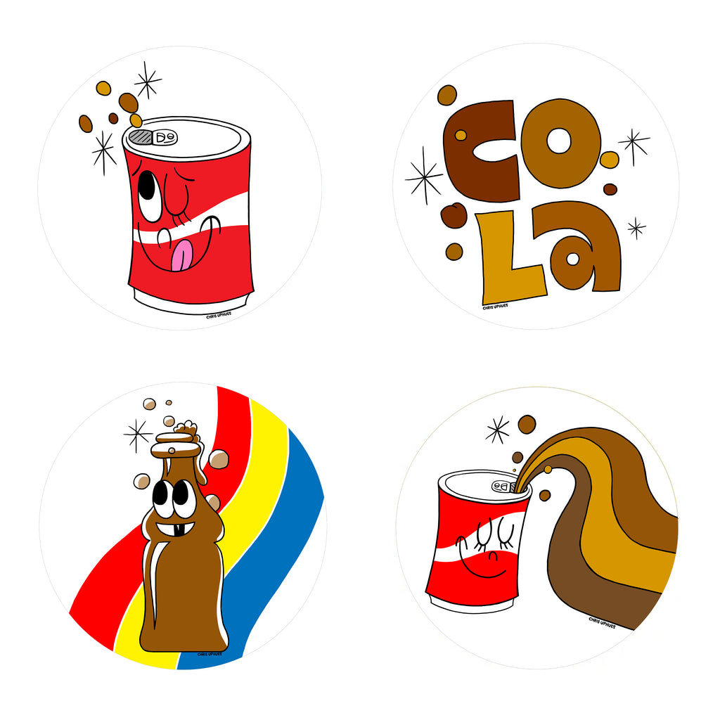 Scratch and Sniff Sticker Set of 16 - Cola