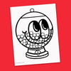 Gum Ball Machine Coloring Page - Free Downloadable PDF