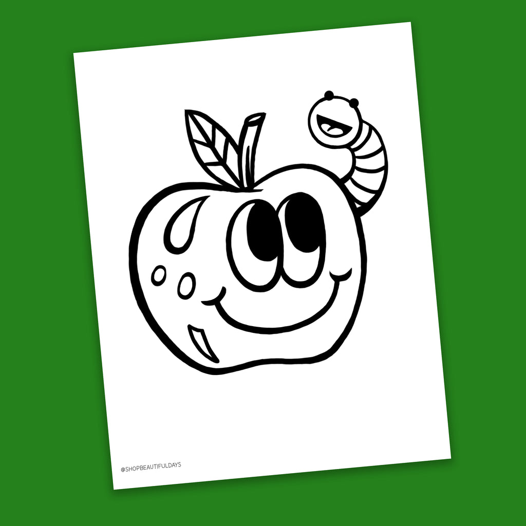 Apple Coloring Page - Free Downloadable PDF