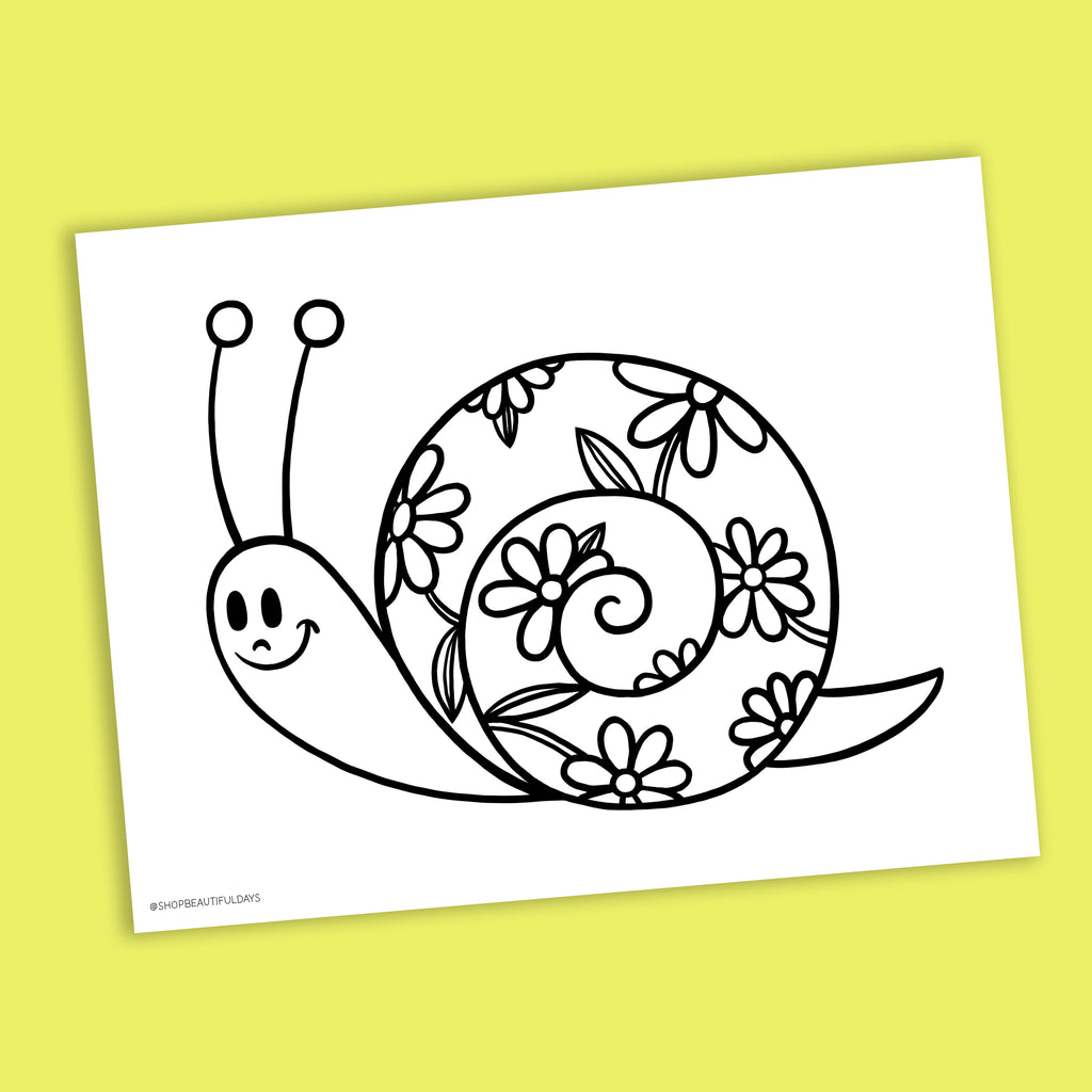 Snail Coloring Page - Free Downloadable PDF