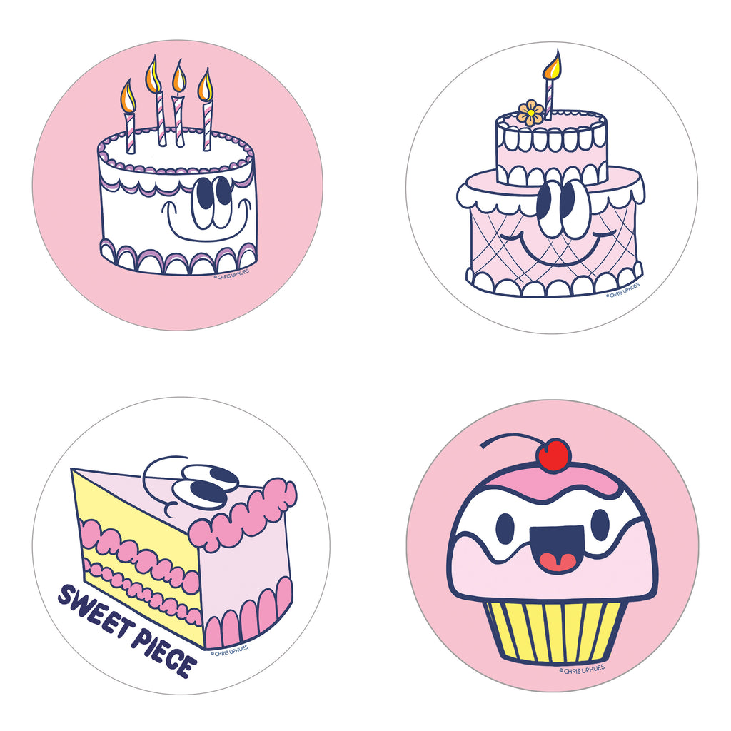 Scratch and Sniff Sticker Set of 16 - Birthday Cake