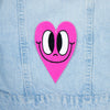 Crosseyed Hot Pink Heart Patch