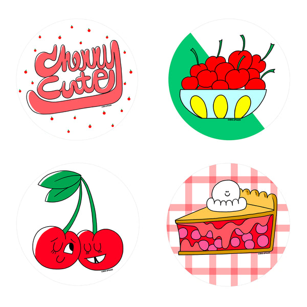 Scratch and Sniff Sticker Set of 16 - Cherry
