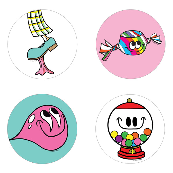 Scratch and Sniff Sticker Set of 16 - Bubble Gum