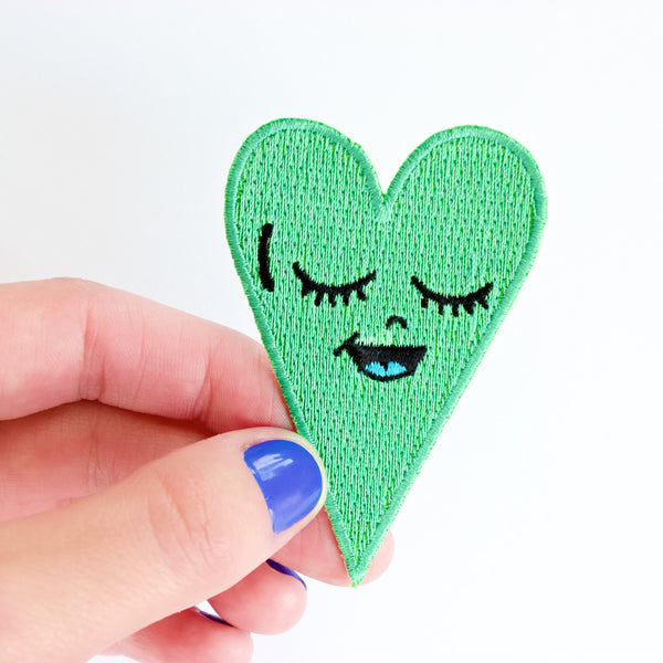 Seafoam Green Heart Patch