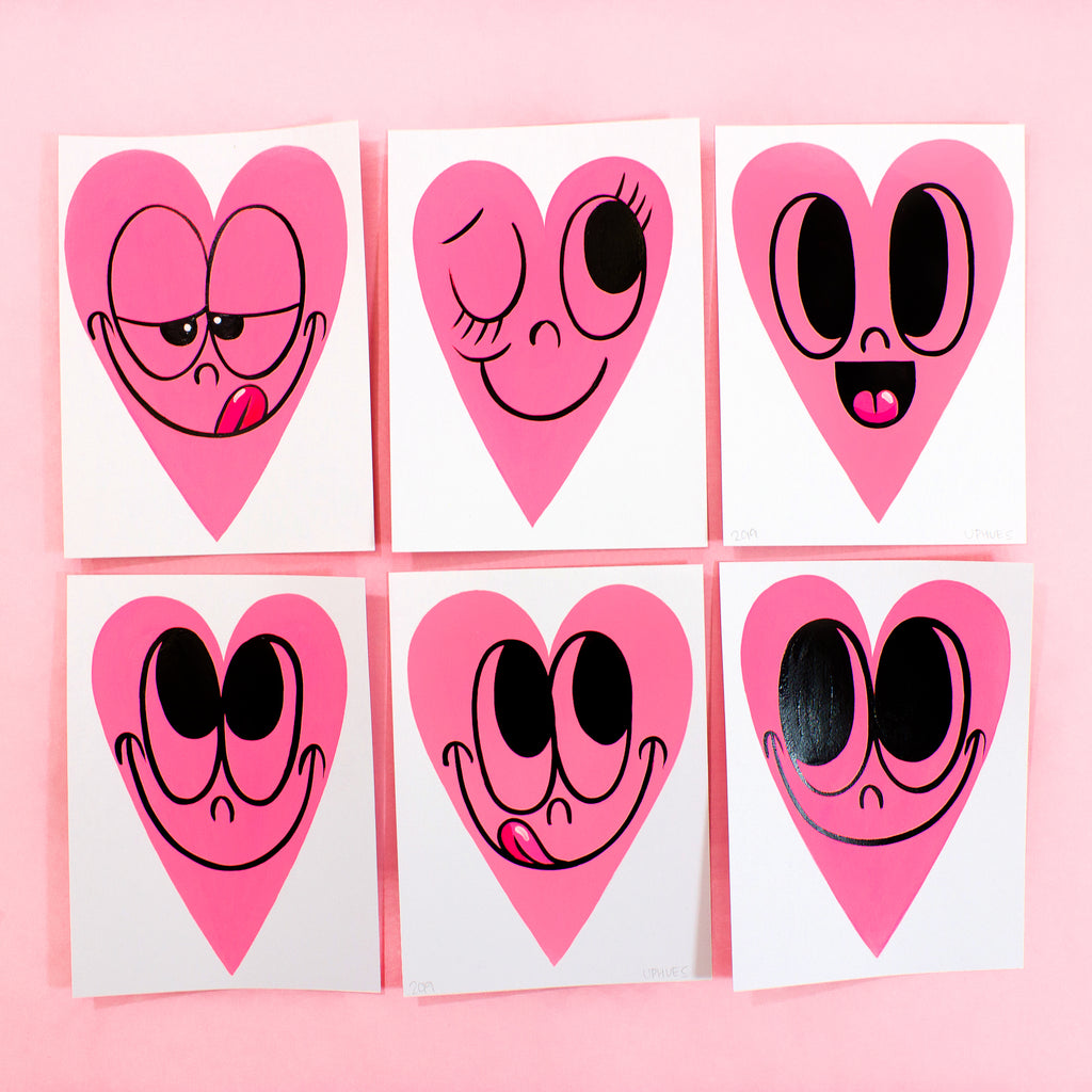 Limited Edition 5" x 7" Heart Paintings
