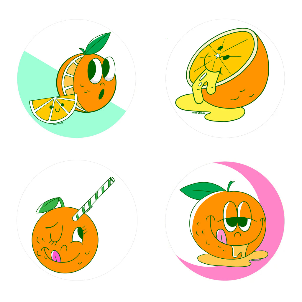 Scratch and Sniff Sticker Set of 16 - Orange