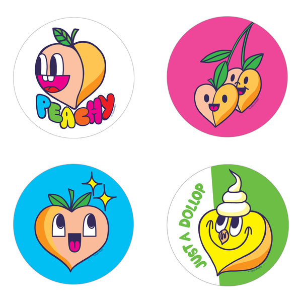 Scratch and Sniff Sticker Set of 16 - Peach