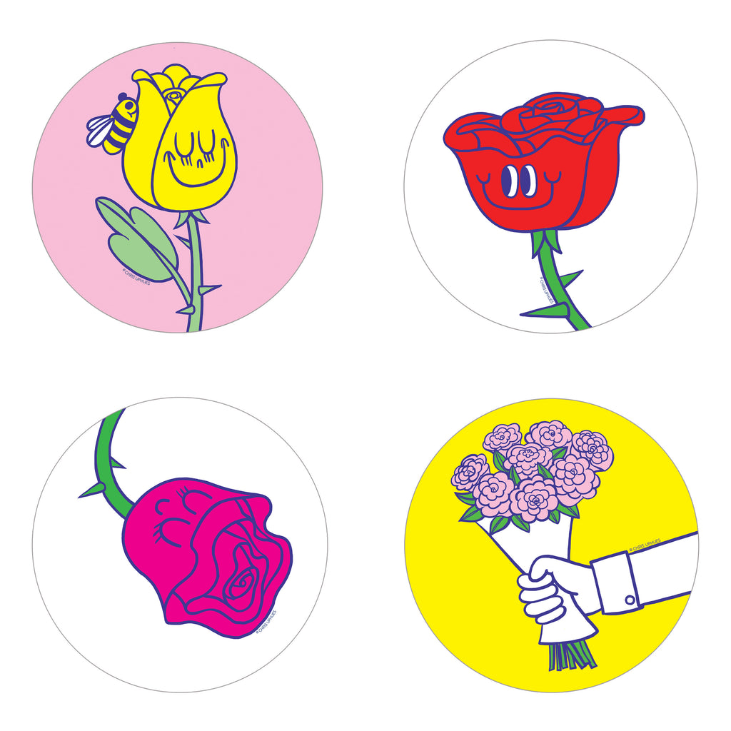 Scratch and Sniff Sticker Set of 16 - Rose