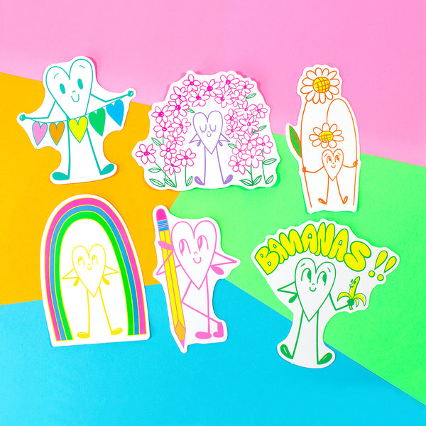Friendly Heart Vinyl STICK-er Set