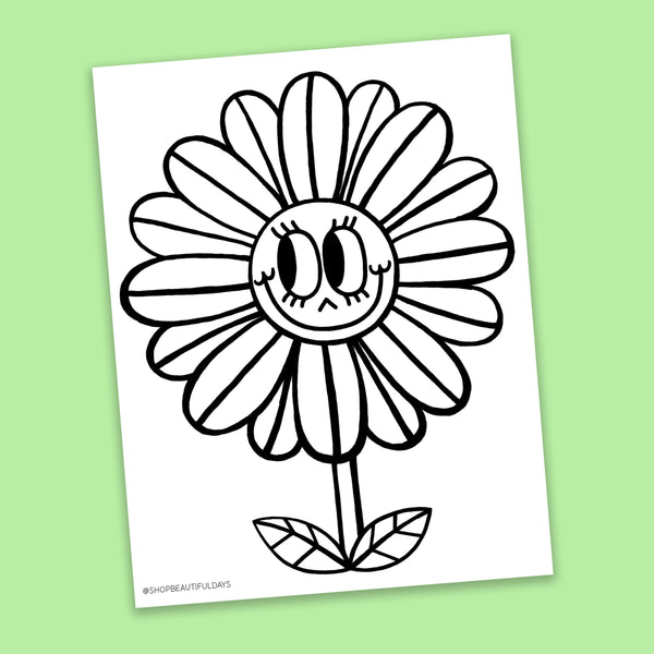 Flower Coloring Page - Free Downloadable PDF